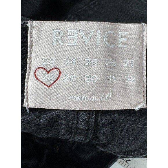 Revice Jeans 28 Black High Waist Straight Leg Denim Asymmetrical Button Fly USA - Picture 5 of 14